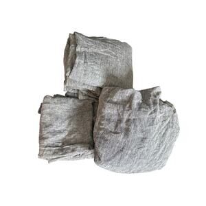 West Elm 100% Linen Duvet Cover Fitted Sheet and Pillowcases Set of 4 Gray Queen